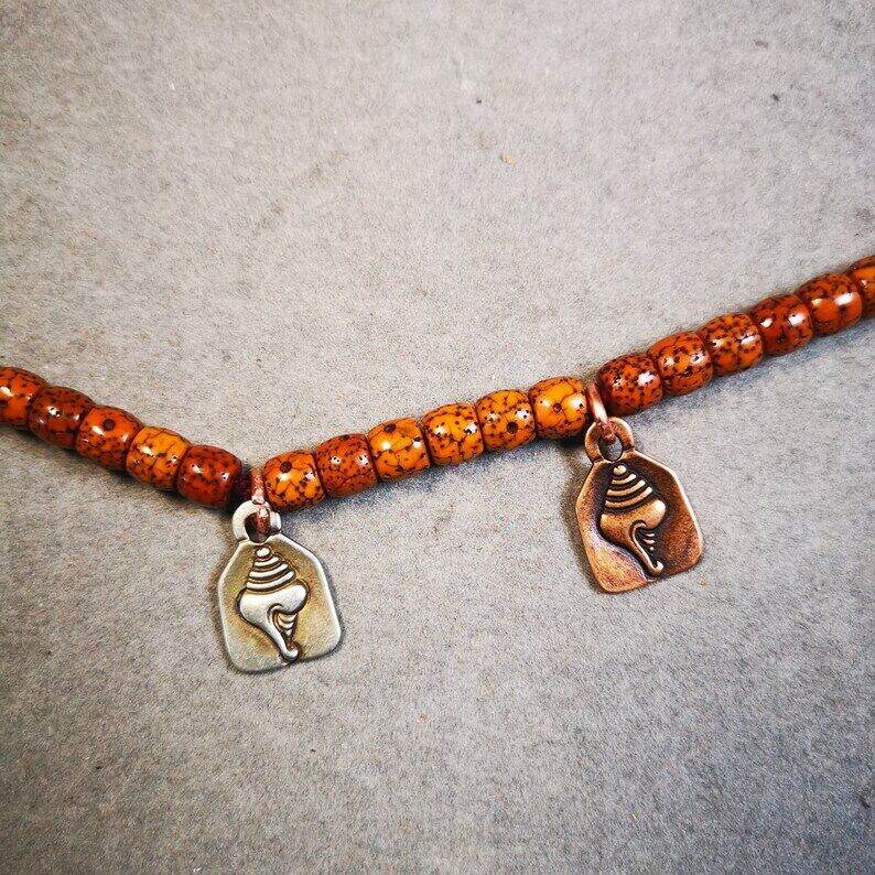 Gandhanra Handmade Mala Counter, Divine Conch Pendant - Gandhanra-ART
