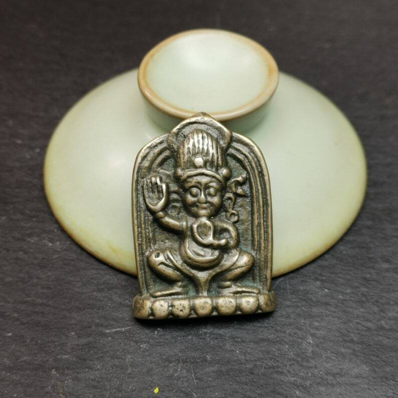 Gandhanra Vintage Vajrapani Amulet,Tibetan Buddhism Statue Badge,Made of Bronze