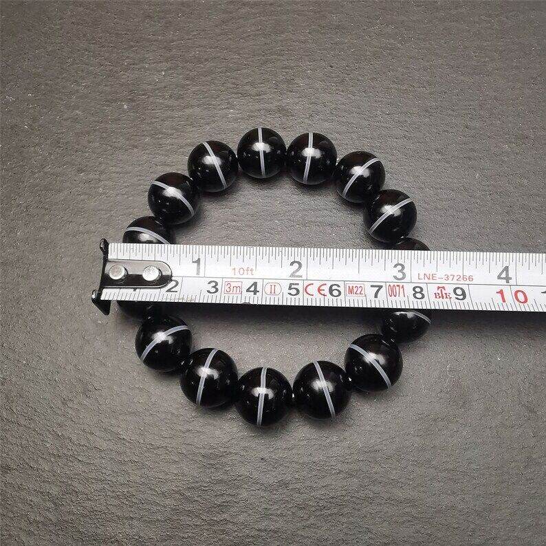 Black Agate Prayer Beads Bracelet - Gandhanra-ART