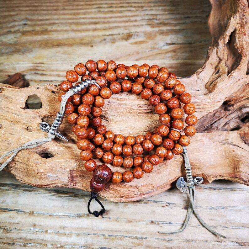 Old Mala,8mm Prayer Beads - Gandhanra-ART