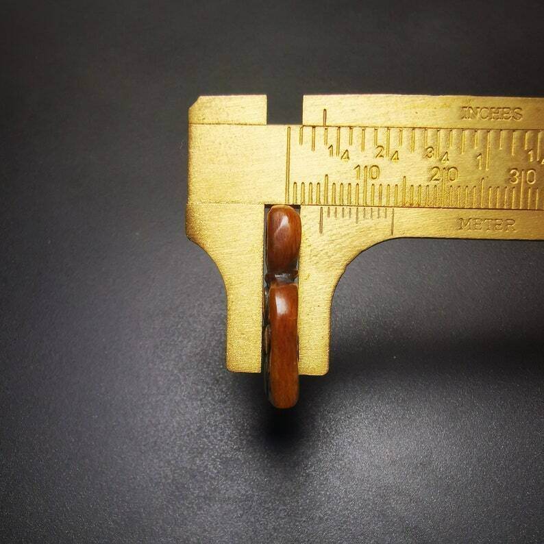 Yak Bone Carved Flower Prayer Bead Pendant - Tibetan Buddhist art, size reference