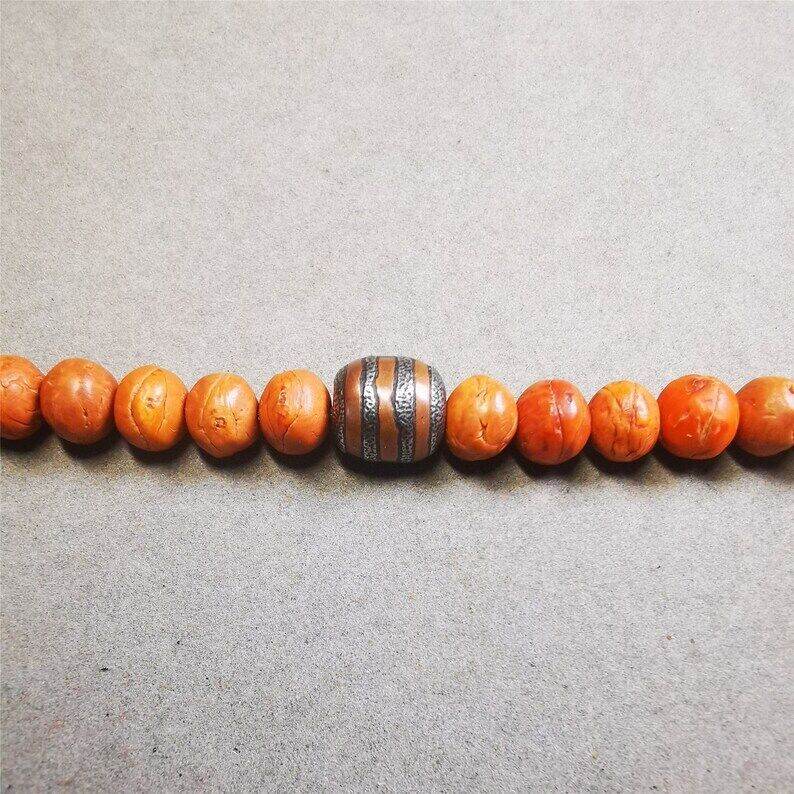 Mala Spacer Bead,Cold Iron Stripe Marker Beads for Prayer Beads Necklace - Gandhanra-ART