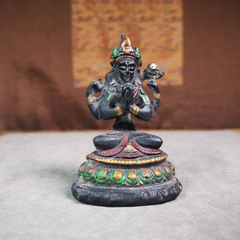 Gandhanra Antique Tibetan Buddha Statue,Chenrezig,Padmapani, Avalokitesvara - Gandhanra-ART