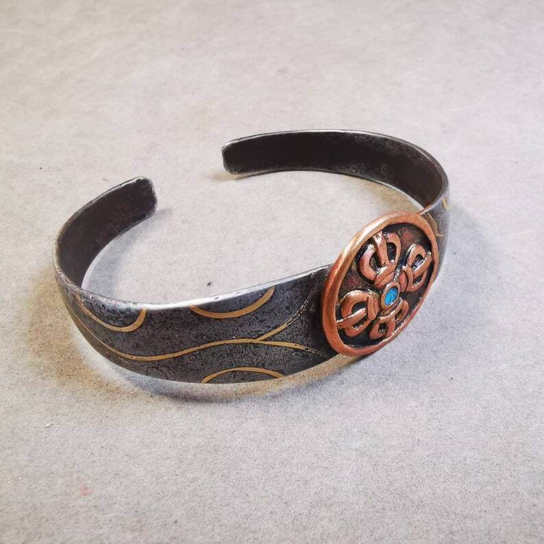 Bangle,Unique Cross Vajra Cuff Bracelet,Protection Jewelry - Gandhanra-ART
