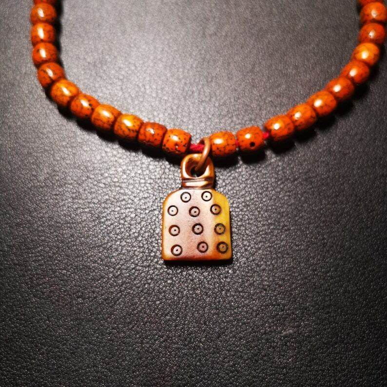 Yak Bone Carved Skull Prayer Bead Pendant - Gandhanra-ART