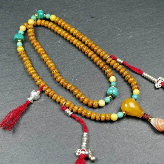 5mm Mini Size Lotus Seed Mala - Tibetan Buddhist mala beads, detailed view