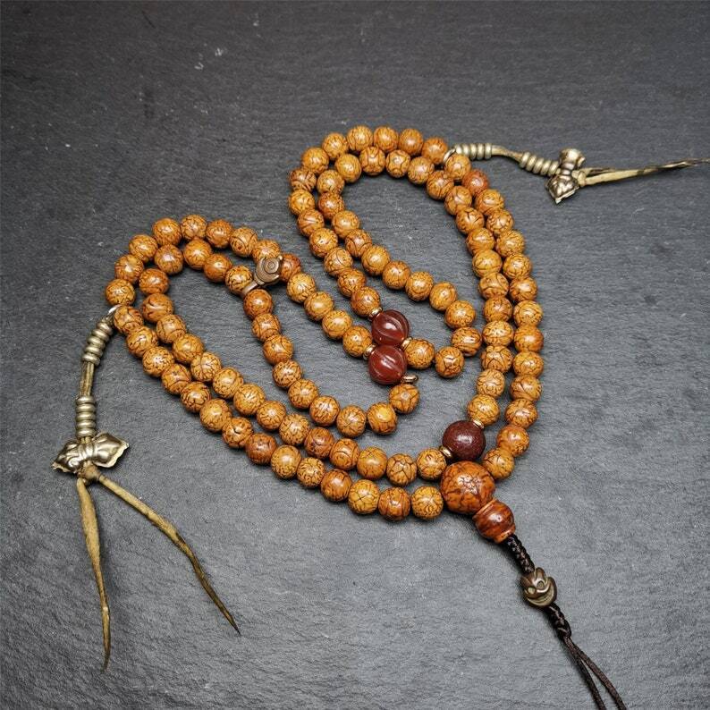 108 Dragon Eye Bodhi Prayer Beads 0.35"
