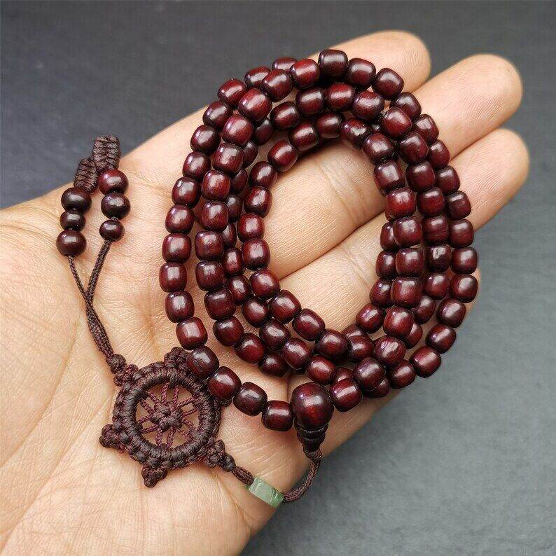Rosewood Beads Mala,Prayer Beads Necklace - Gandhanra-ART