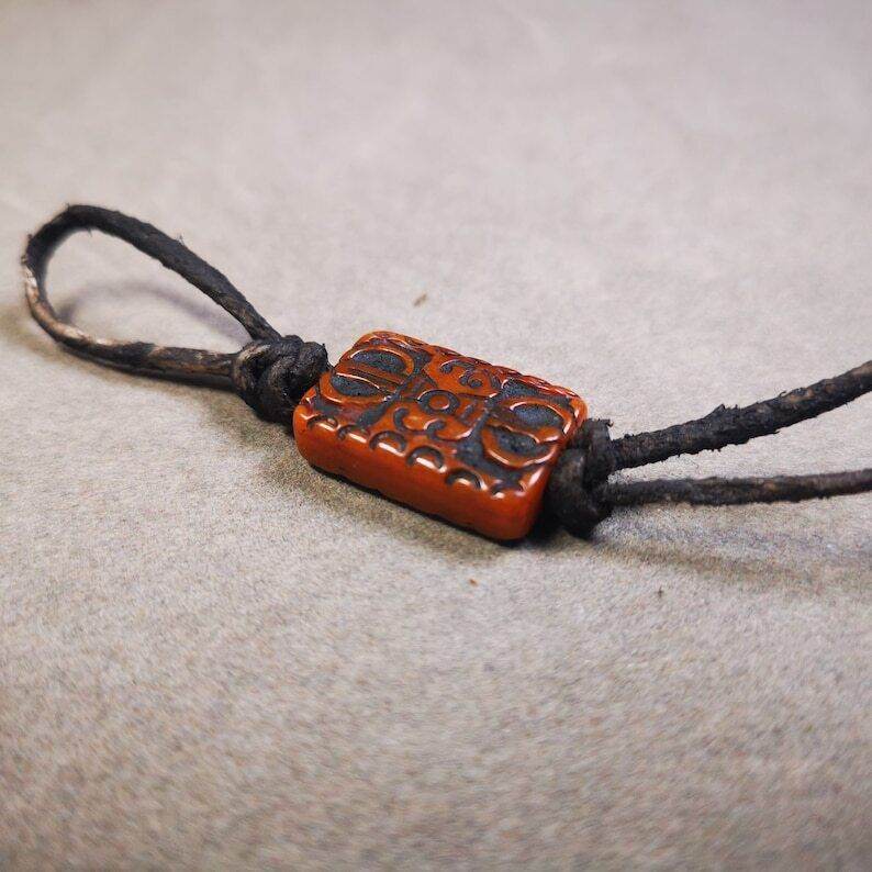 Buddhism Vajra Pendant,Hand Carved Yak Bone Dorje Amulet - Gandhanra-ART