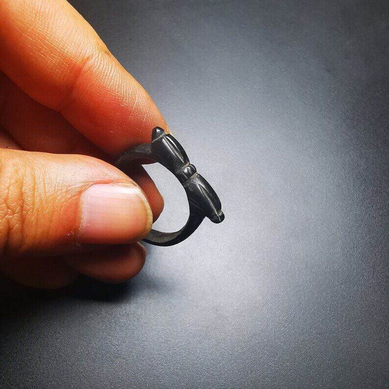 Vajra Ring,Made of Yak Horn,Buddhist Protection Jewelry - Gandhanra-ART