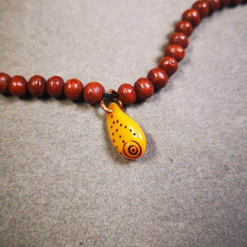 Yak Bone Bead Counter Pendant,Mani Jewel Amulet for Mala - Gandhanra-ART