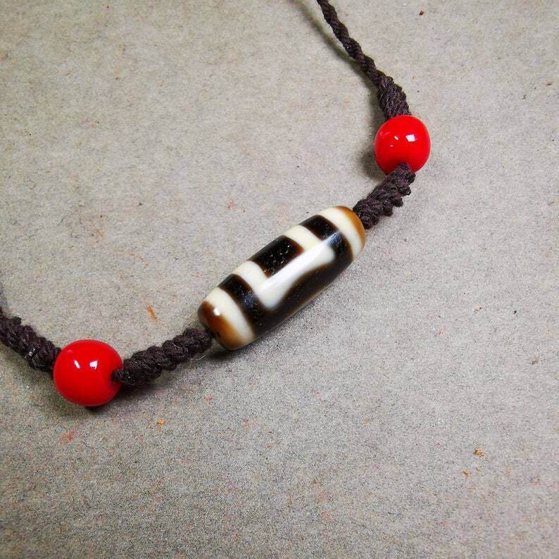 Sky & Earth Dzi Bead Necklace - Gandhanra-ART