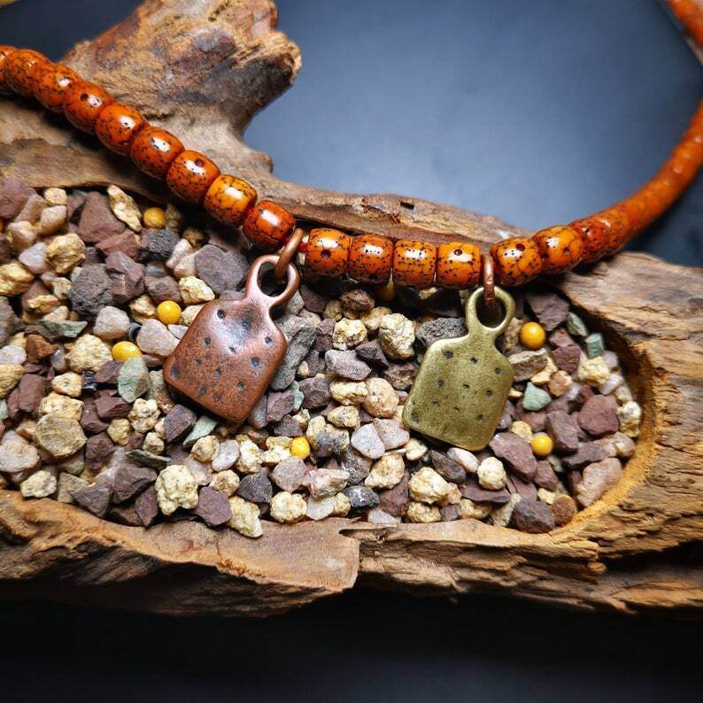 Tibetan Mala Amulet,Big Mantra Dot Pendant,Prayer Beads Accessories - Gandhanra-ART