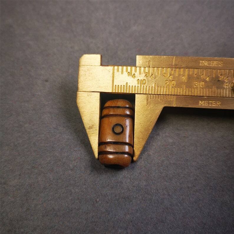 Yak Bone Carved Spacer Bead,0.98" × 0.5"