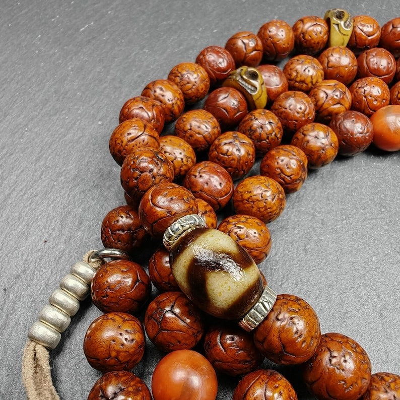 9mm 108 Kirin Eyes Bodhi Seed Prayer Beads