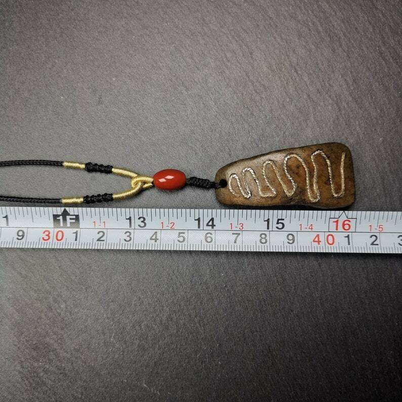 Kapala Amulet,Protective Pendant, Inlaid Silver Wire - Gandhanra-ART