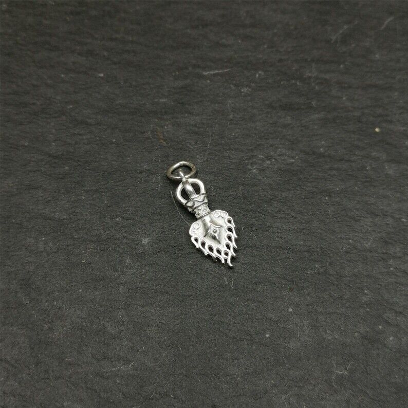 Tibetan Buddhism Amulet, Fire Vajra Sword of Manjushri,Sterling Silver