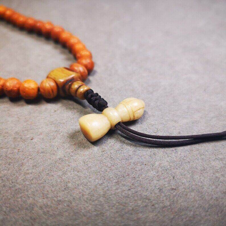 Yak Bone Carved Vajra Bell Amulet Pendant,Spacer Bead for Mala - Gandhanra-ART