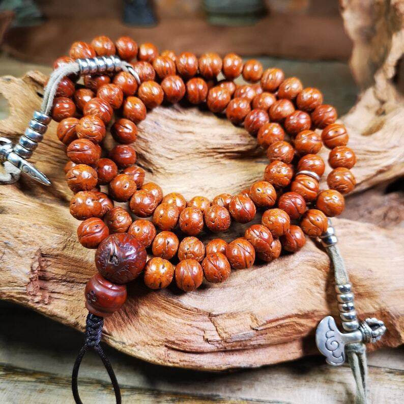 Old Mala,8mm Prayer Beads - Gandhanra-ART
