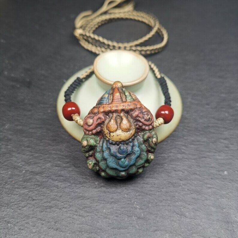 Stupa Tsa Tsa Amulet, Scorpion Guru of Padmasambhava, Scorpion Terma Pendant - Gandhanra-ART
