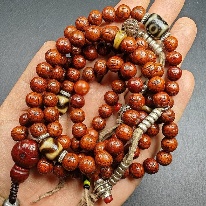9mm 108 Kirin Eyes Bodhi Seed Prayer Beads