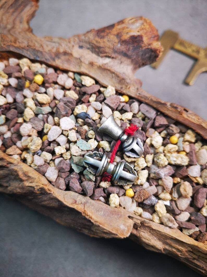 Amulet Pendant,Mini Vajra and Dorje Bell, Mala Accessories - Gandhanra-ART