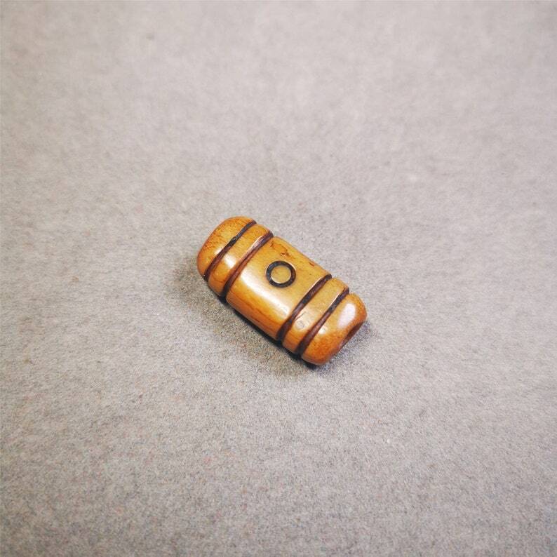 Yak Bone Carved Spacer Bead,0.98" × 0.5"
