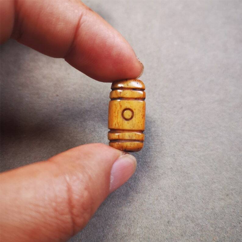 Yak Bone Carved Spacer Bead,0.98" × 0.5"