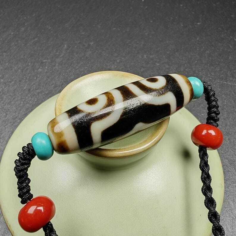 3 Eyes Dzi Bead Amulet,37*12mm - Gandhanra-ART