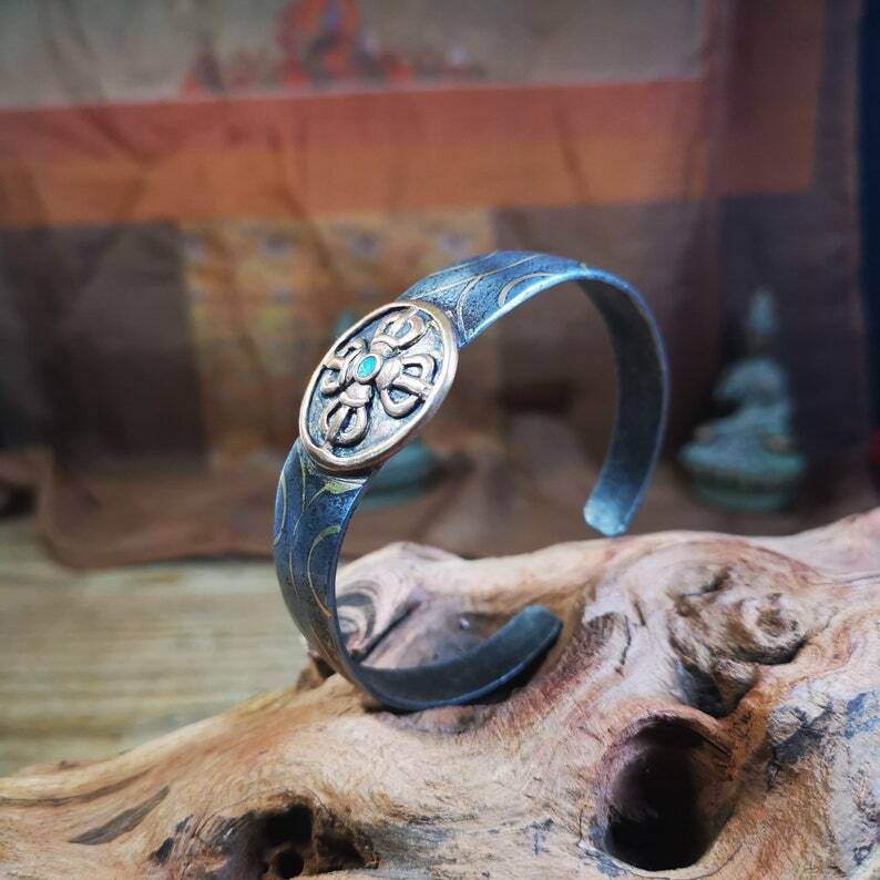Bangle,Unique Cross Vajra Cuff Bracelet,Protection Jewelry - Gandhanra-ART