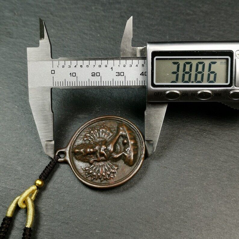 Gandhanra Antique Tibetan Thokcha Amulet,Chakrasamvara with Vajravarahi Badge