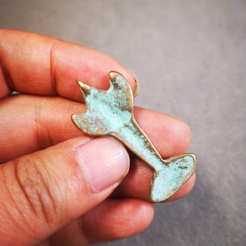Buddhist Amulet Garuda,Garula,Golden-winged Bird Pendant - Tibetan Buddhist amulet, size reference