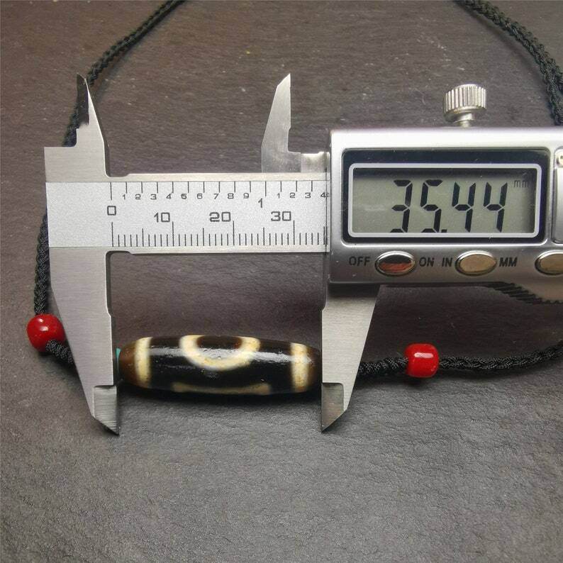 Tibetan Sky & Earth Dzi Bead Necklace,30 Years Old - Gandhanra-ART