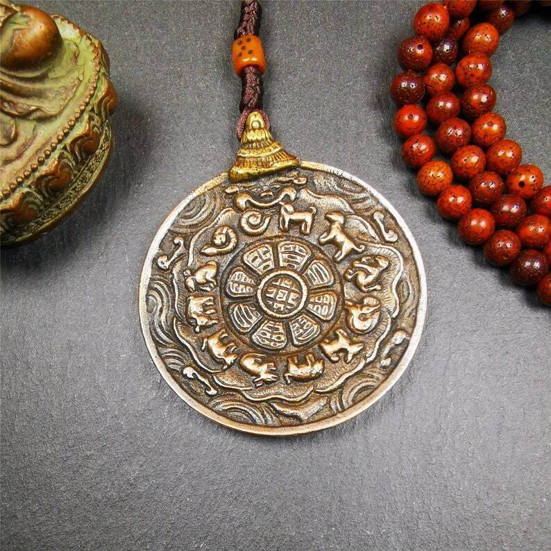 Amulet,Melong Mirror, SIPAHO(srid pa ho),Jiugong Bagua Badge - Gandhanra-ART