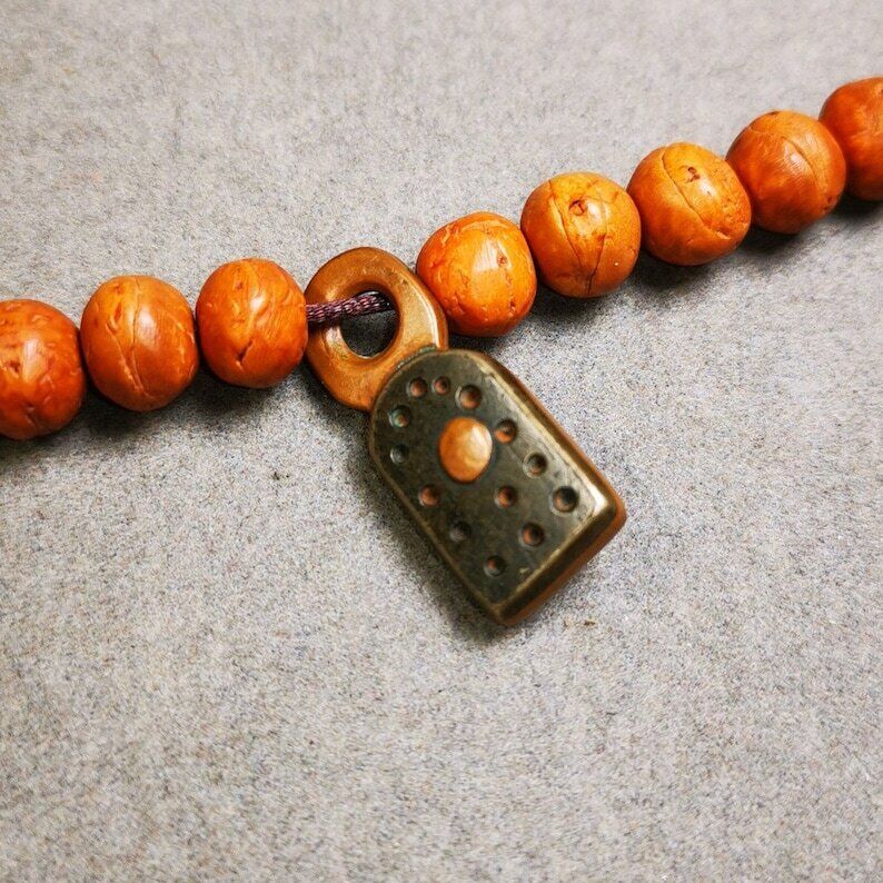 Tibetan Buddhist Mala Pendant,Mantra Dot Charm Amulet for Prayer Beads