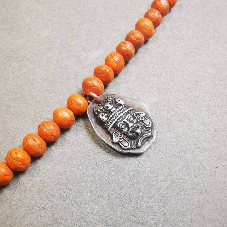 Mala Pendant,Drashi Lhamo Amulet for Prayer Beads - Gandhanra-ART