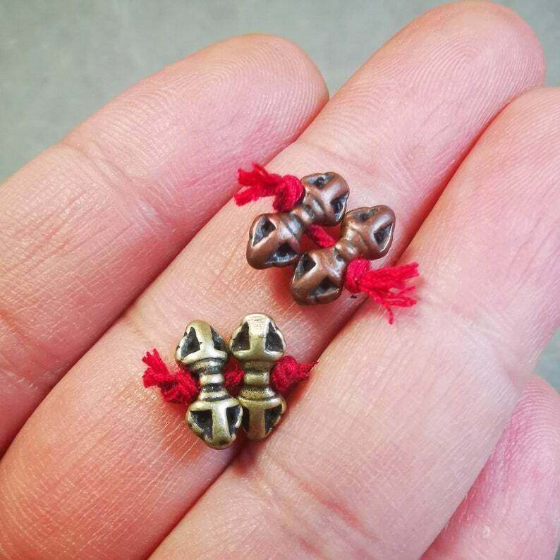 Amulet Pendant,Mini Vajra and Dorje Bell, Mala Accessories - Gandhanra-ART