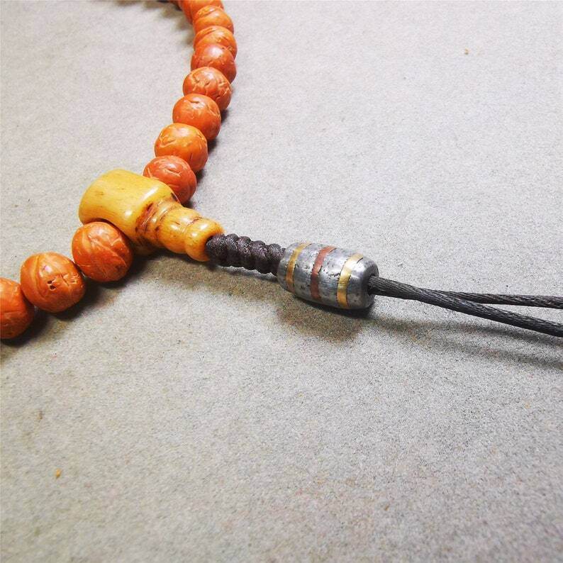 Mala Spacer Bead,Cold Iron Stripe Marker Beads for Prayer Beads Necklace - Gandhanra-ART
