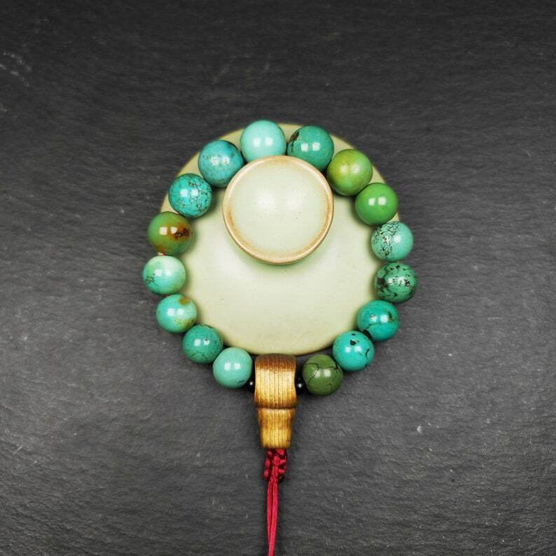 Old Tibetan Turquoise Bracelet Wrist Mala - Gandhanra-ART