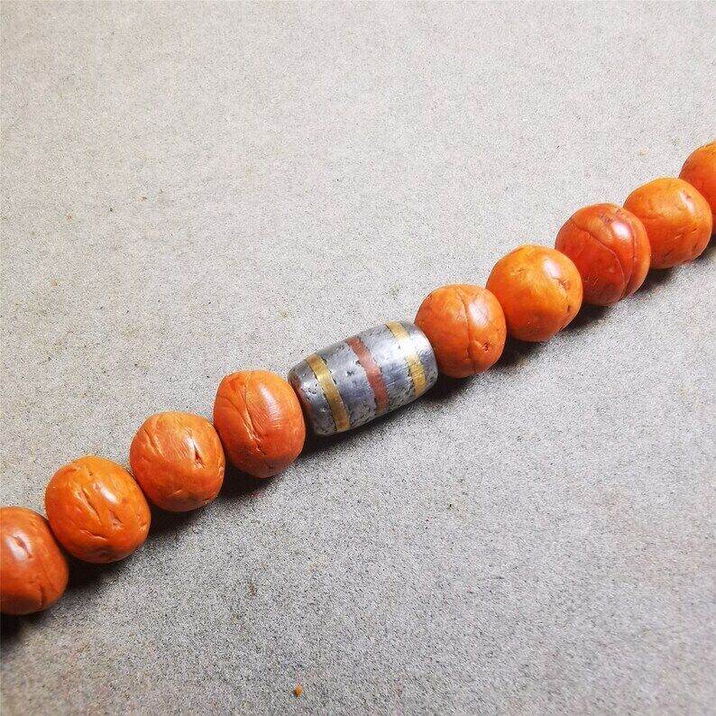 Mala Spacer Bead,Cold Iron Stripe Marker Beads for Prayer Beads Necklace - Gandhanra-ART