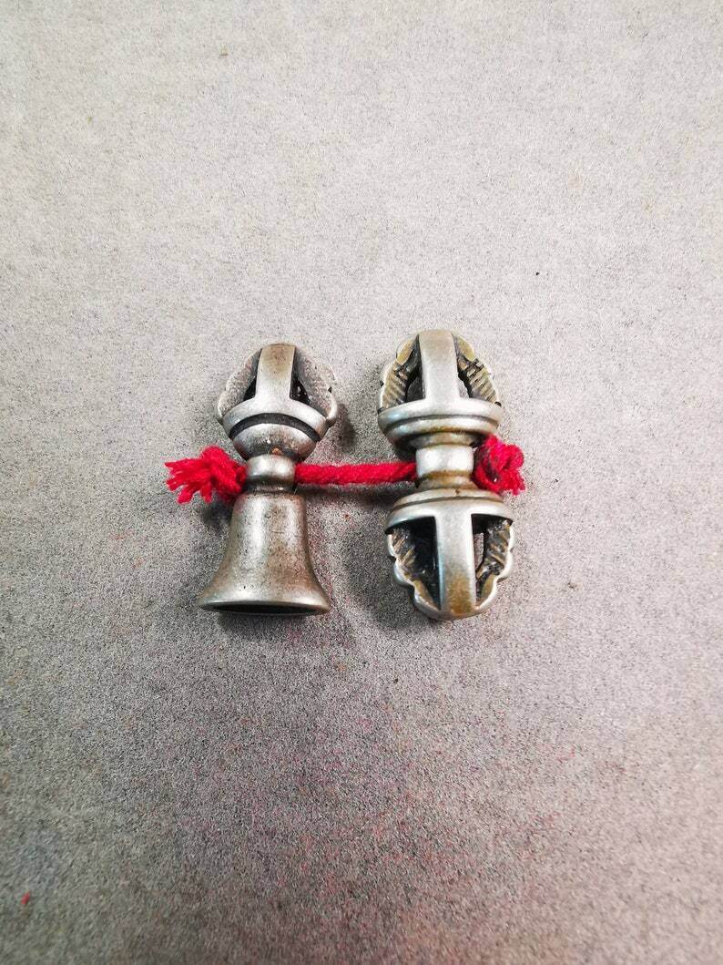Amulet Pendant,Mini Vajra and Dorje Bell, Mala Accessories - Gandhanra-ART