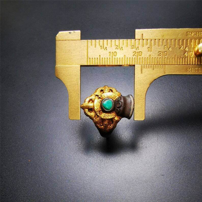 Tibetan Buddhist Vajra Bell Ring,Made of Pure Gold Filled and Silver Filled - Gandhanra-ART