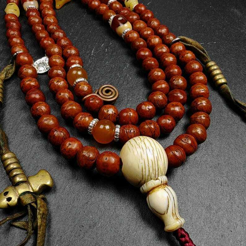 Collar Mala, cuentas de oración de 10 mm
