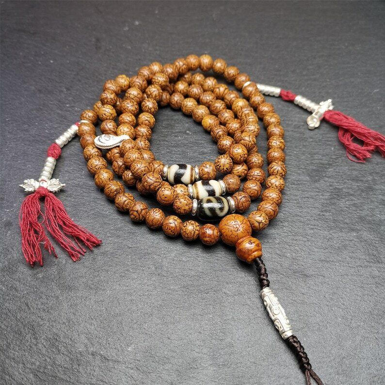 108 Dragon Eyes Bodhi Prayer Beads 0.35"
