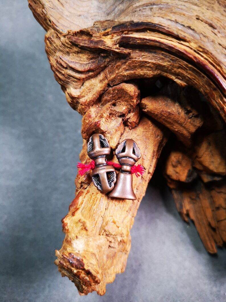 Amulet Pendant,Mini Vajra and Dorje Bell, Mala Accessories - Gandhanra-ART