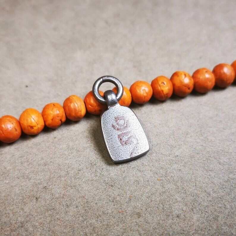 Mala Pendant,Shankha Conch Amulet for Prayer Beads, Bag Hanging, 0.94"
