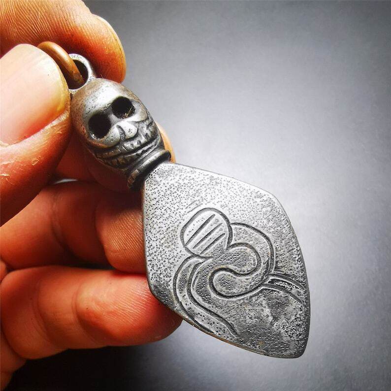 Gandhanra Vintage Skull Sitavana Phurba Amulet,Kila,Kilaka Pendant - Gandhanra-ART
