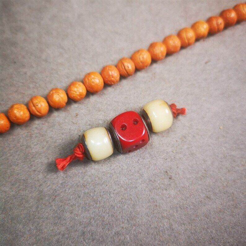 Mala Spacer Bead,Yak Bone Dice Marker Beads - Gandhanra-ART