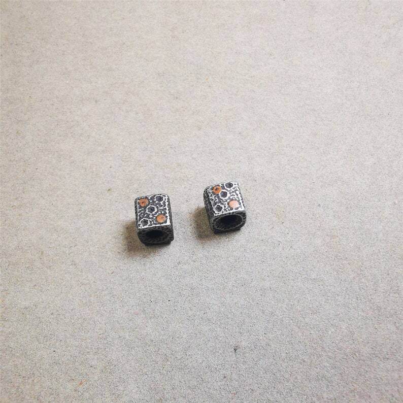 Mala Spacer Bead,Cold Iron Dice Marker Beads for Prayer Beads Necklace - Gandhanra-ART