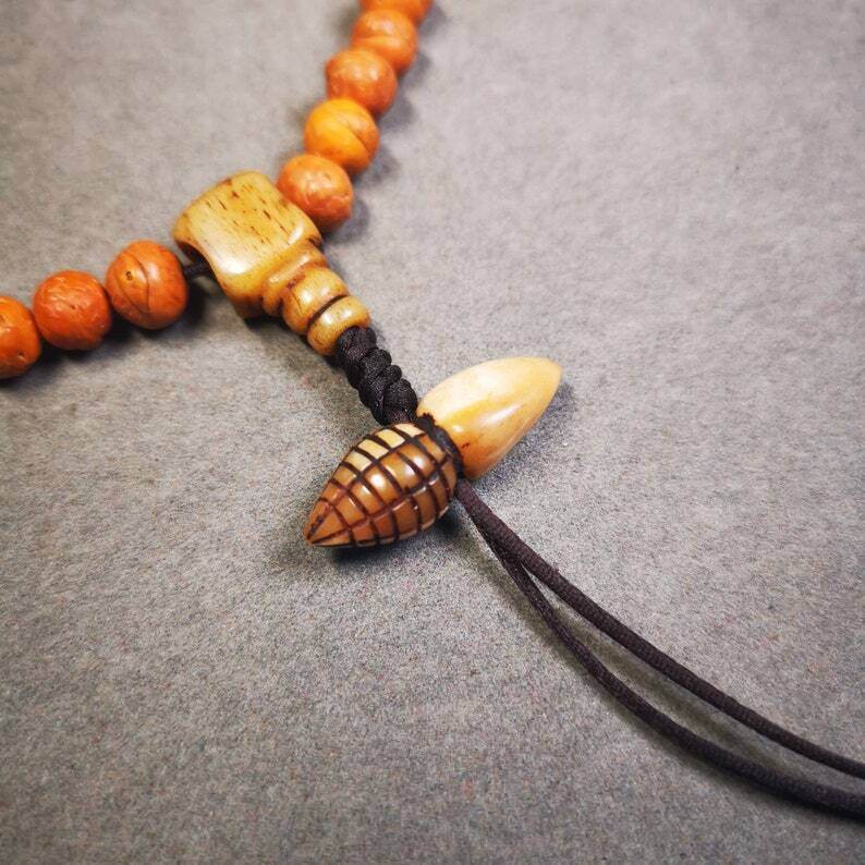 Yak Bone Carved Spacer Bead for Mala,Niang La TsaTsa Statue,Stupa Amulet - Gandhanra-ART